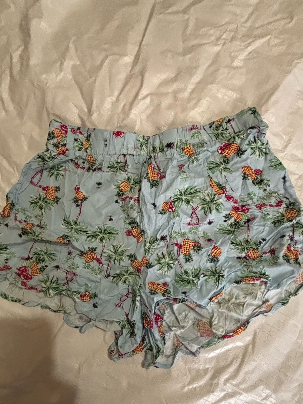 Rue21 Light Blue Pineapple & Palm Print High Waist Shorts Size 1X